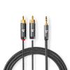 CAVO RCA NEDIS CATB22200GY20 JACK MASCHIO 3.5 mm - 2x RCA MASCHIO 2 METRI COLORE ANTRACITE